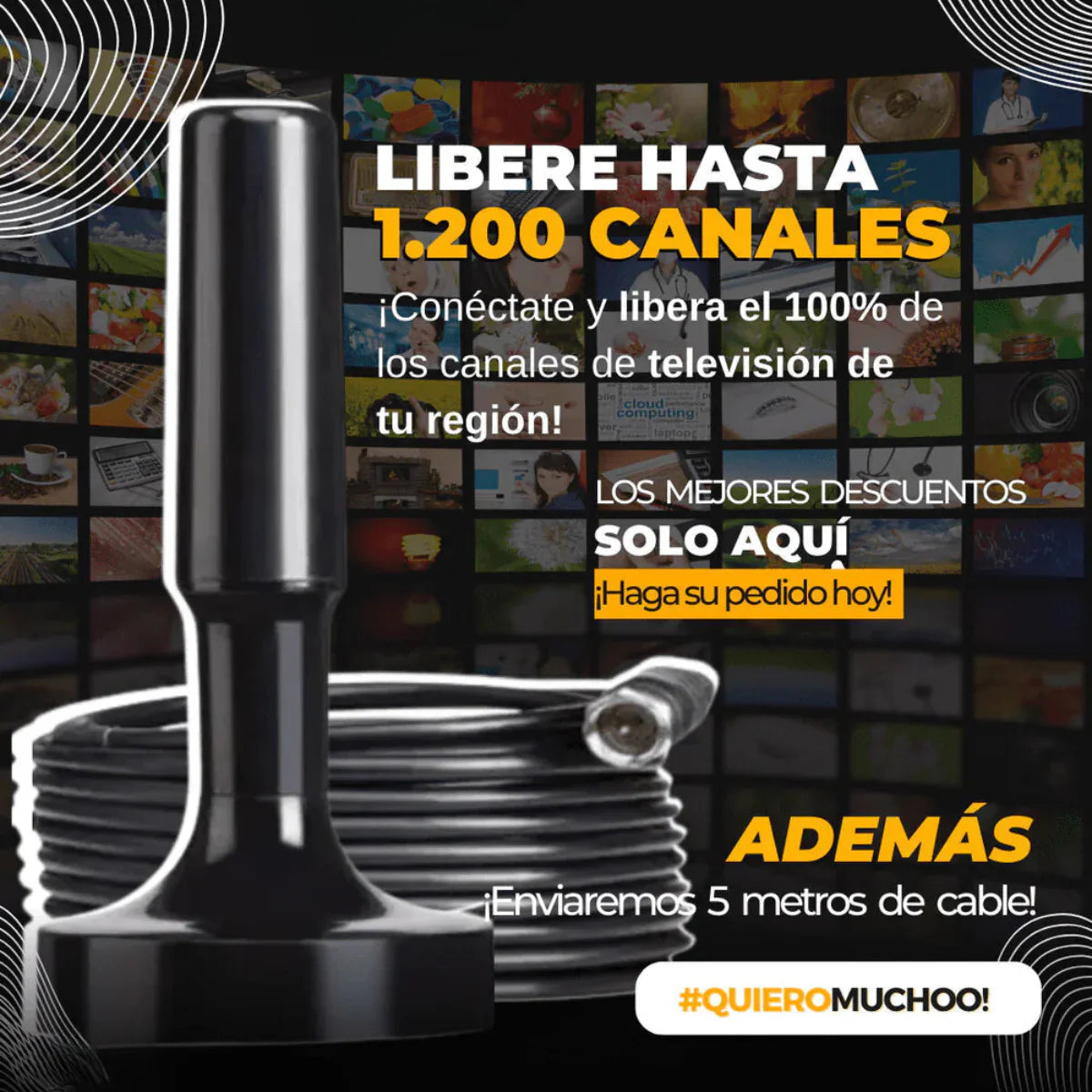 Antena TV Ilimitada - Disfruta Canales HD sin pagar Mensualidades+ Envío Gratis