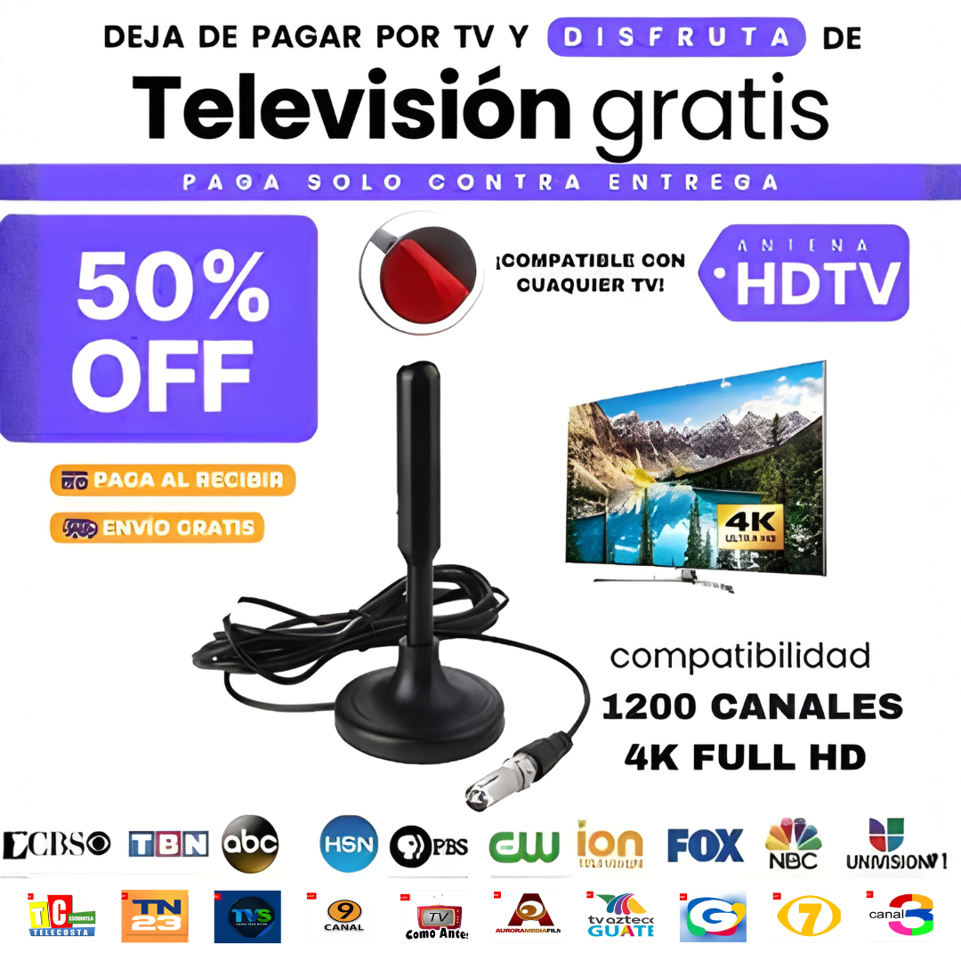 🔥 ¡OFERTA 2x1! PAGA 1 LLEVA 2 📺🚀Antena TV Ilimitada - Disfruta Canales HD sin pagar Mensualidades + Envio Gratis