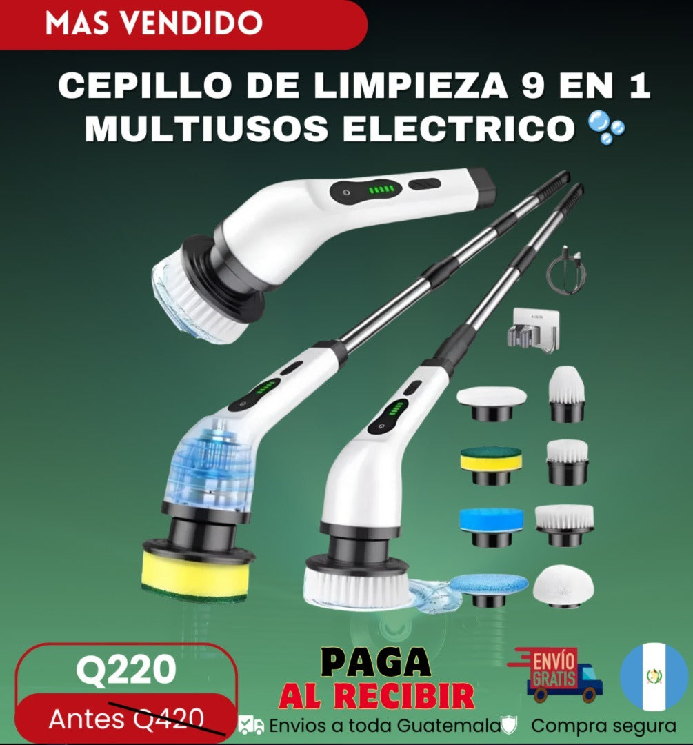 CEPILLO DE LIMPIEZA 9 EN 1 MULTIUSOS ELECTRICO 🫧+ ENVIO GRATIS 🎁